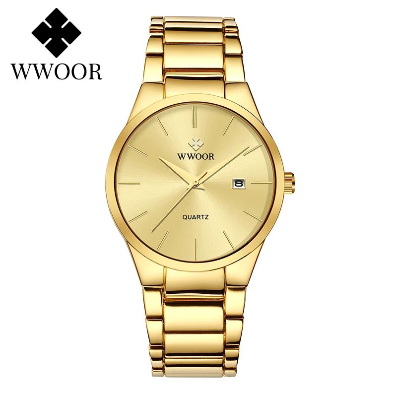 WWOOR Simple Design Men Watch with Automatic Date Top Brand Luxury Gold Stainless Steel Quartz Waterproof Business Wrist Watches
WWOOR Simple Design Men Watch with Automatic Date Top Brand Luxury Gold Stainless Steel Quartz Waterproof Business Wrist Watches