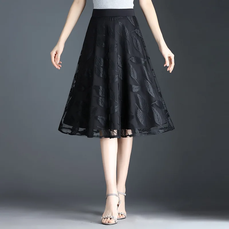 Black Skirts for Women 2021 Summer High Waist Big Swing Loose Casual A-line Mid-long Skirt Mesh Woman Skirt 8563
Black Skirts for Women 2021 Summer High Waist Big Swing Loose Casual A-line Mid-long Skirt Mesh Woman Skirt 8563