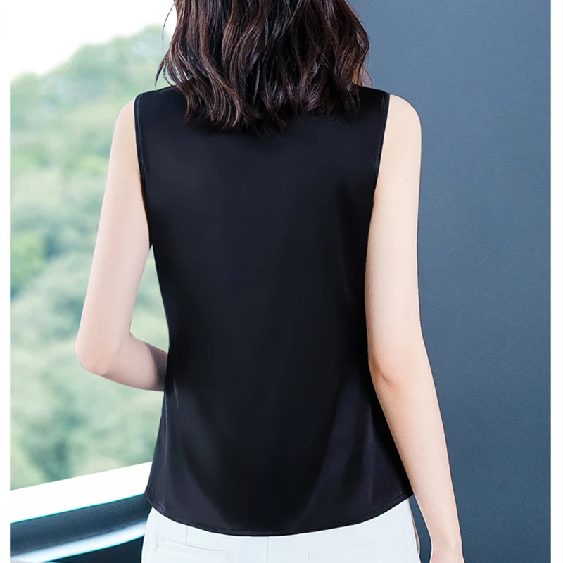 Summer Silk Tank Top Women Satin Office Lady Lace Korean Tank Tops Mesh Sleeveless Black Tops for Women Plus Size XXXL/4XL
Summer Silk Tank Top Women Satin Office Lady Lace Korean Tank Tops Mesh Sleeveless Black Tops for Women Plus Size XXXL/4XL
