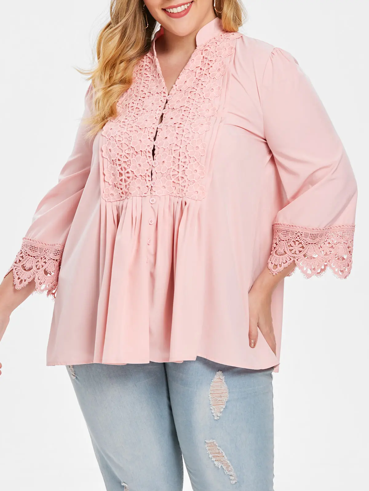 Plus Size Button Up Crochet Blouse Crop Top Long Sleeve T-Shirts Fashion Woman Blouses 2021 Woman Clothing
Plus Size Button Up Crochet Blouse Crop Top Long Sleeve T-Shirts Fashion Woman Blouses 2021 Woman Clothing