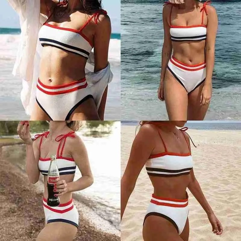 2021 New Sexy Bikini Suit Tie Shoulder Tube Top Stitching Suit Off Beach Bikini Sports Striped Ladies Shoulder Bikini Swimw N6K3
2021 New Sexy Bikini Suit Tie Shoulder Tube Top Stitching Suit Off Beach Bikini Sports Striped Ladies Shoulder Bikini Swimw N6K3