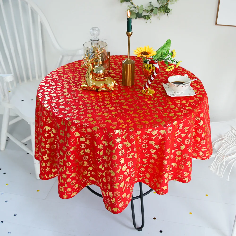 Christmas Snowflake Bronzing Round Tablecloth Garden Bar Tablecloth For Table Cover Table Dining Desk Cloth Party Decoration 
Christmas Snowflake Bronzing Round Tablecloth Garden Bar Tablecloth For Table Cover Table Dining Desk Cloth Party Decoration