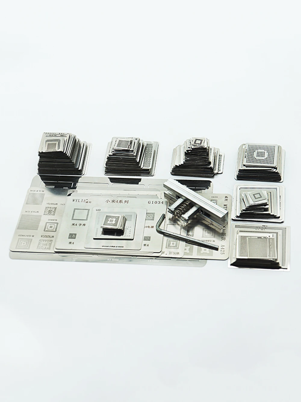 810pcs BGA Directly Heat Reballing Universal Stencils with Stand Template Jig For SMT SMD Chip Rework Repair
810pcs BGA Directly Heat Reballing Universal Stencils with Stand Template Jig For SMT SMD Chip Rework Repair