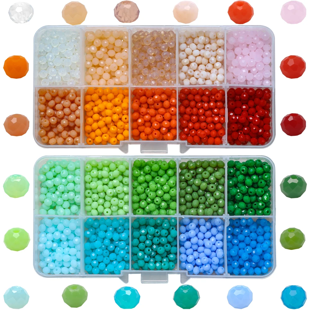 Glass Beads for Jewelry Making Faceted Rondelle Crystal Beads 4MM Multicolored Spacer Beads for Bracelets Necklace Earrings DIY
Glass Beads for Jewelry Making Faceted Rondelle Crystal Beads 4MM Multicolored Spacer Beads for Bracelets Necklace Earrings DIY