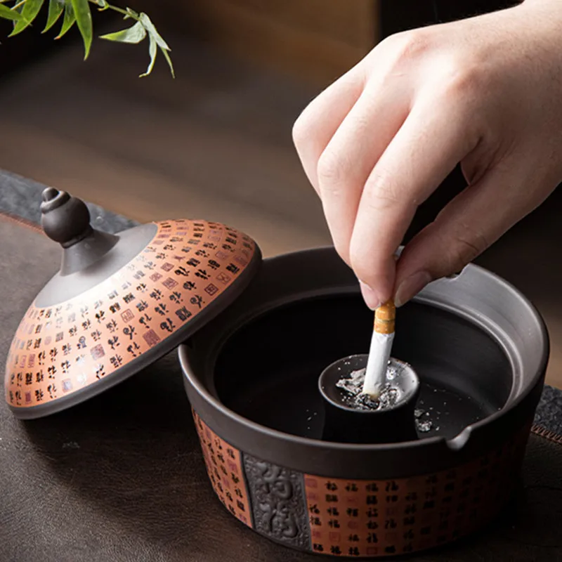 Purple Sand Ashtray Creative Home Office Personality Trend Living Room Chinese Anti Fly Ash Anti Dust Ashtray with Cover
Purple Sand Ashtray Creative Home Office Personality Trend Living Room Chinese Anti Fly Ash Anti Dust Ashtray with Cover