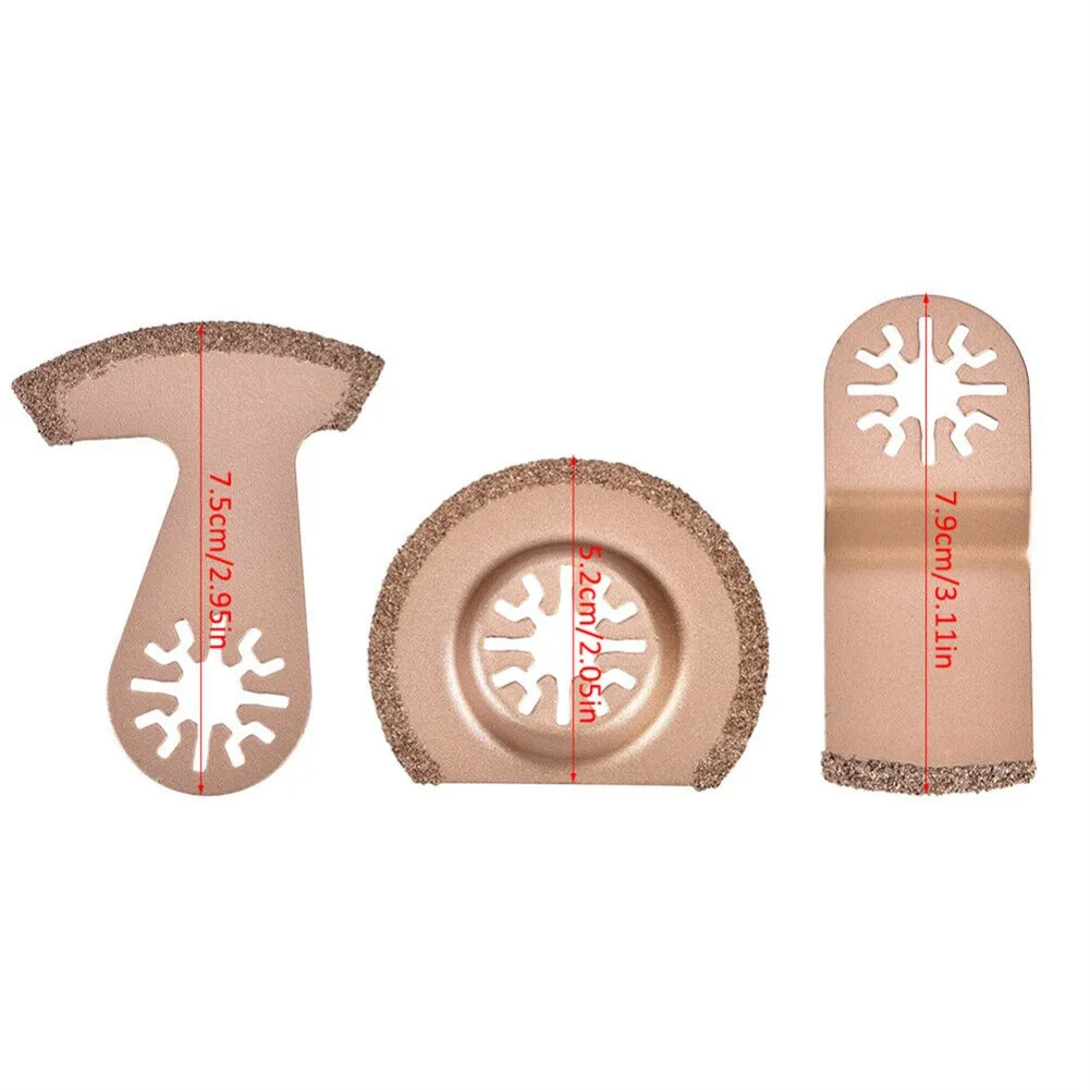 3pcs Oscillating Saw Blades Multifunction Carbide Oscillating Saw Multi Tool Tile Prorous Concrete Cement Ceramics Cutter Power
3pcs Oscillating Saw Blades Multifunction Carbide Oscillating Saw Multi Tool Tile Prorous Concrete Cement Ceramics Cutter Power