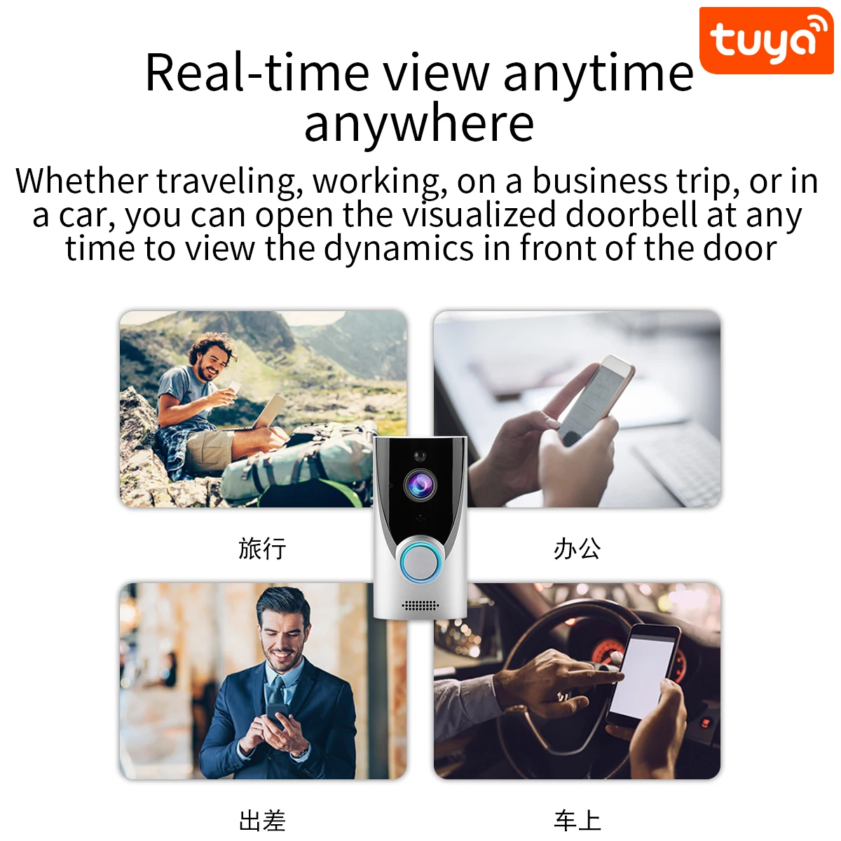 Tuya 1080P Video Doorbell Camera Outdoor Smart Home Wireless WiFi Doorbell Camera PIR Motion Night Vision for iOS&Android 
Tuya 1080P Video Doorbell Camera Outdoor Smart Home Wireless WiFi Doorbell Camera PIR Motion Night Vision for iOS&Android