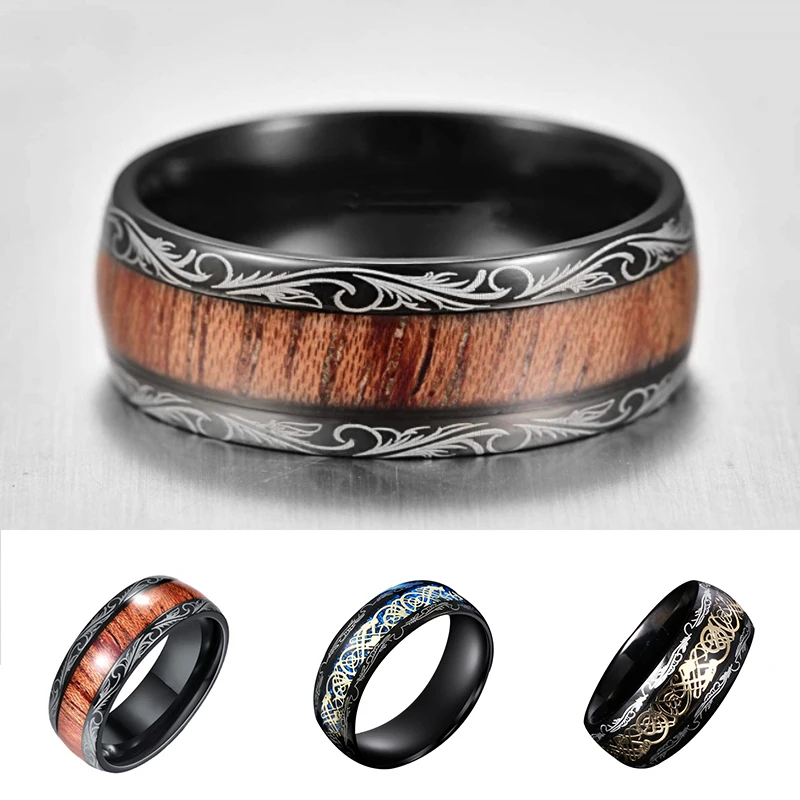 Men Fashion Ring Stainless Steel Wood Grain Rings Wedding Band Anniversary Birthday Gift Jewelry Dragon Grain Ring Jewelry
Men Fashion Ring Stainless Steel Wood Grain Rings Wedding Band Anniversary Birthday Gift Jewelry Dragon Grain Ring Jewelry