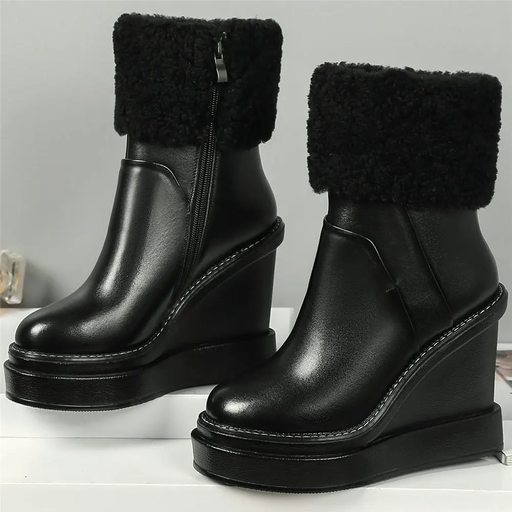 2021 Fashion Sneakers Women Genuine Leather Wedges High Heel Snow Boots Female High Top Winter Warm Fur Platform Pumps Shoes
2021 Fashion Sneakers Women Genuine Leather Wedges High Heel Snow Boots Female High Top Winter Warm Fur Platform Pumps Shoes