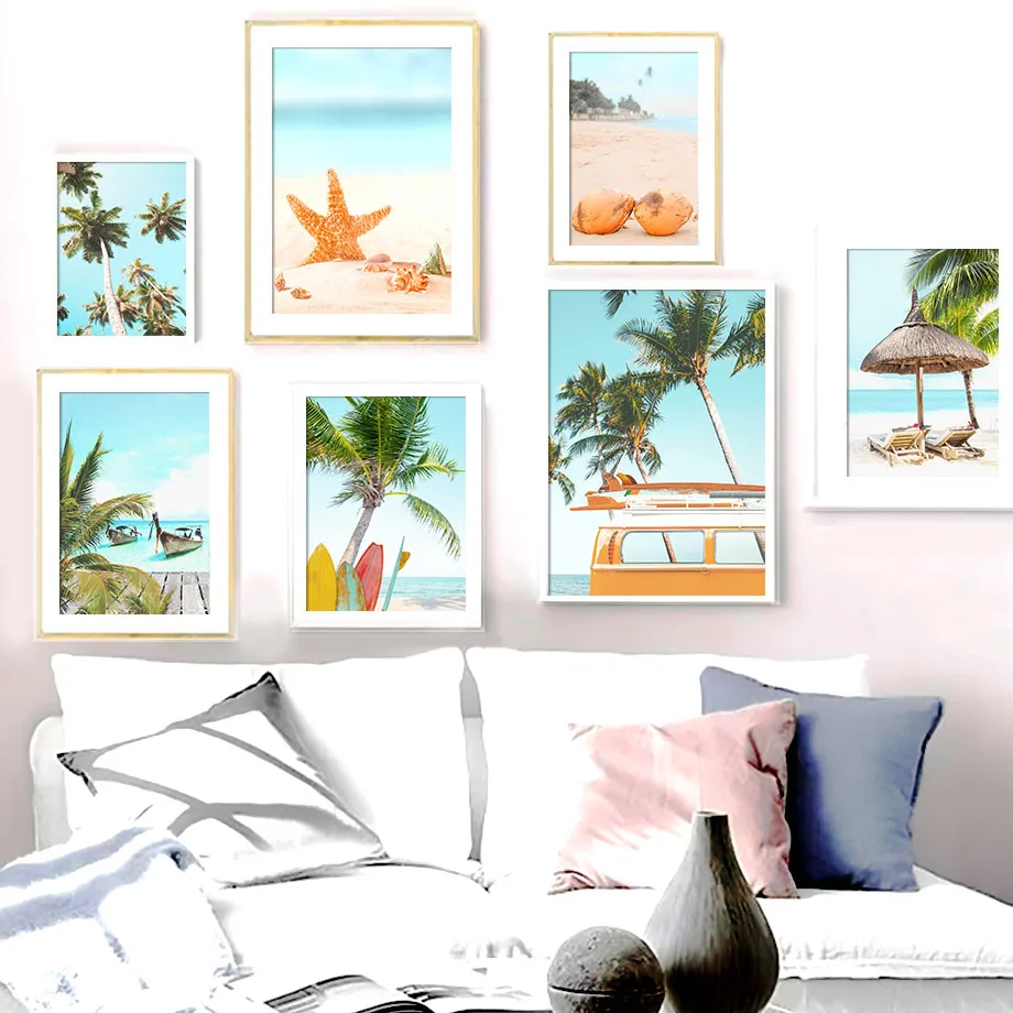 Beach Surfboard Starfish Coconut Tree Car Wall Art Canvas Painting Nordic Posters And Prints Wall Pictures For Living Room Decor
Beach Surfboard Starfish Coconut Tree Car Wall Art Canvas Painting Nordic Posters And Prints Wall Pictures For Living Room Decor