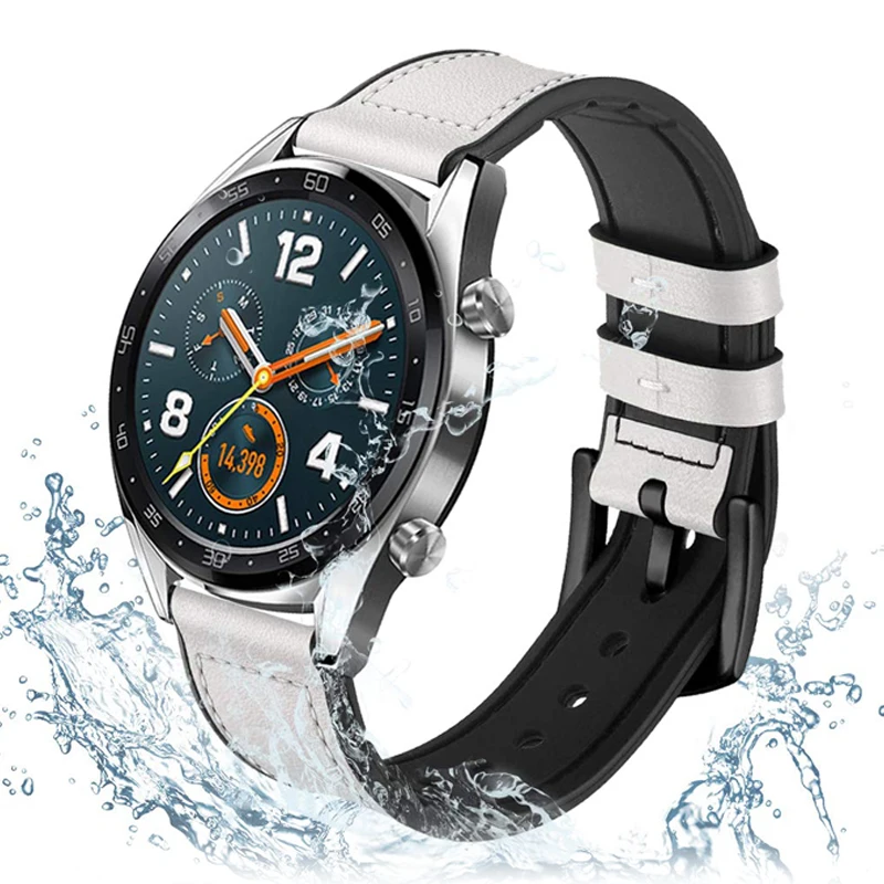 

22mm Strap for samsung galaxy watch 46mm Gear S3 Frontier Huawei Watch GT 2 band silicone&leather huami amazfit GTR 47mm bracelt