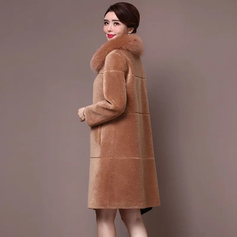 2020 New Winter Middle Age Women Korean Real Fox Fur Coat Female Natural Sheep Shearling Double-faced Fur Long Overcoats H157
2020 New Winter Middle Age Women Korean Real Fox Fur Coat Female Natural Sheep Shearling Double-faced Fur Long Overcoats H157