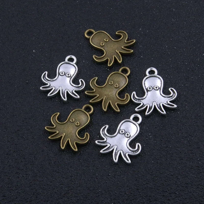 20PCS 16X20mm New 2 Color Metal Alloy Charms Octopus Squid Animal Good luck Pendants For DIY Jewelry Handmade Accessories 
20PCS 16X20mm New 2 Color Metal Alloy Charms Octopus Squid Animal Good luck Pendants For DIY Jewelry Handmade Accessories