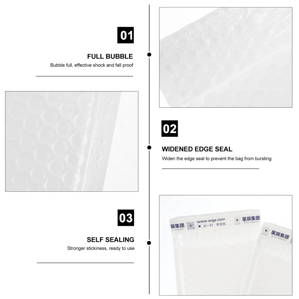 50pcs Waterproof Bubble Bags Padded Bubble Mailers Self Seal Wrapper Bags
50pcs Waterproof Bubble Bags Padded Bubble Mailers Self Seal Wrapper Bags