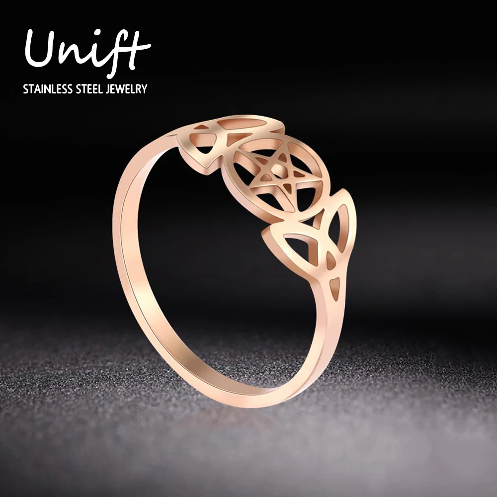 Unift Винтажные изящные кольца в виде пятиконечной звезды любви Ирландский Узел