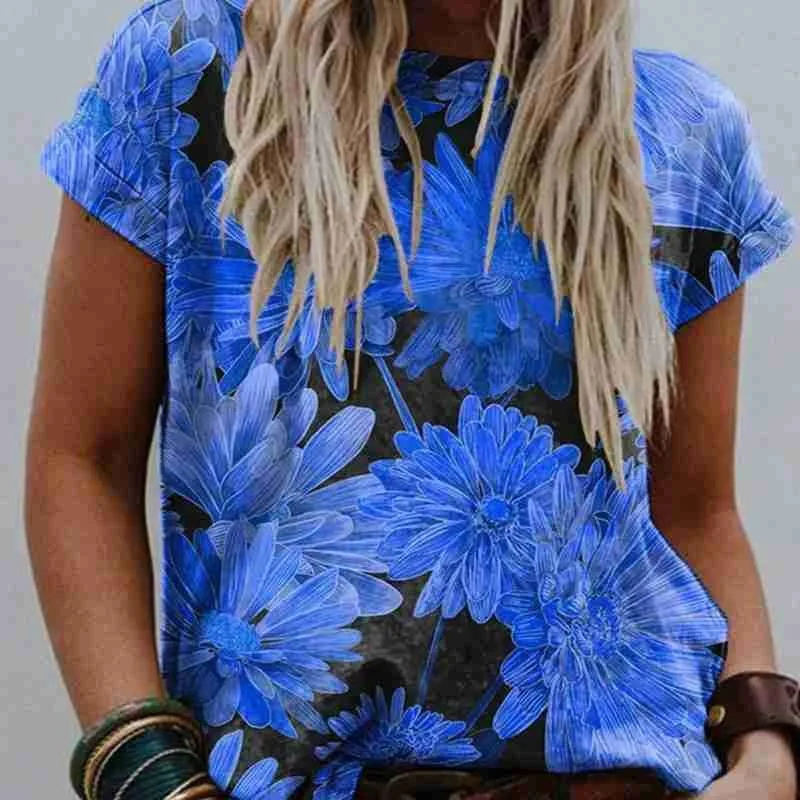 2021 New Chrysanthemum Print T-shirt Top Summer Round Casual Loose Neck T-shirt Top Comfortable Sleeve Short B9I5
2021 New Chrysanthemum Print T-shirt Top Summer Round Casual Loose Neck T-shirt Top Comfortable Sleeve Short B9I5