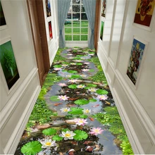 3D Lawn Flower Fish Corridor Hallway Carpet Summer Beach Bedroom Living Room Area Rug Kitchen Rug Anti-slip Entrance Doormat