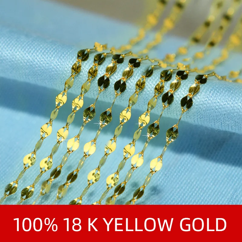 ZHIXI Real 18K Yellow Gold Necklace 18-inch Pure AU750 Tile shape Pendant Chain For Women Fine Wedding Jewelry X5001
ZHIXI Real 18K Yellow Gold Necklace 18-inch Pure AU750 Tile shape Pendant Chain For Women Fine Wedding Jewelry X5001