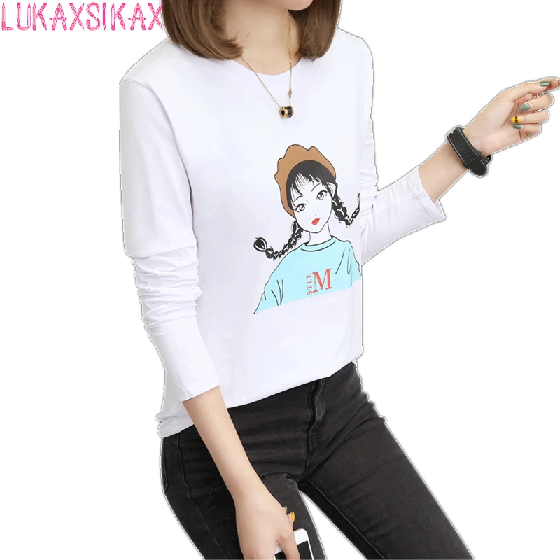 New Spring Autumn Women Long Sleeve T-shirt High Quality Cotton T-shirt Harajuku Cute Cartoon Girl Printed Tee Shirt Femme
New Spring Autumn Women Long Sleeve T-shirt High Quality Cotton T-shirt Harajuku Cute Cartoon Girl Printed Tee Shirt Femme