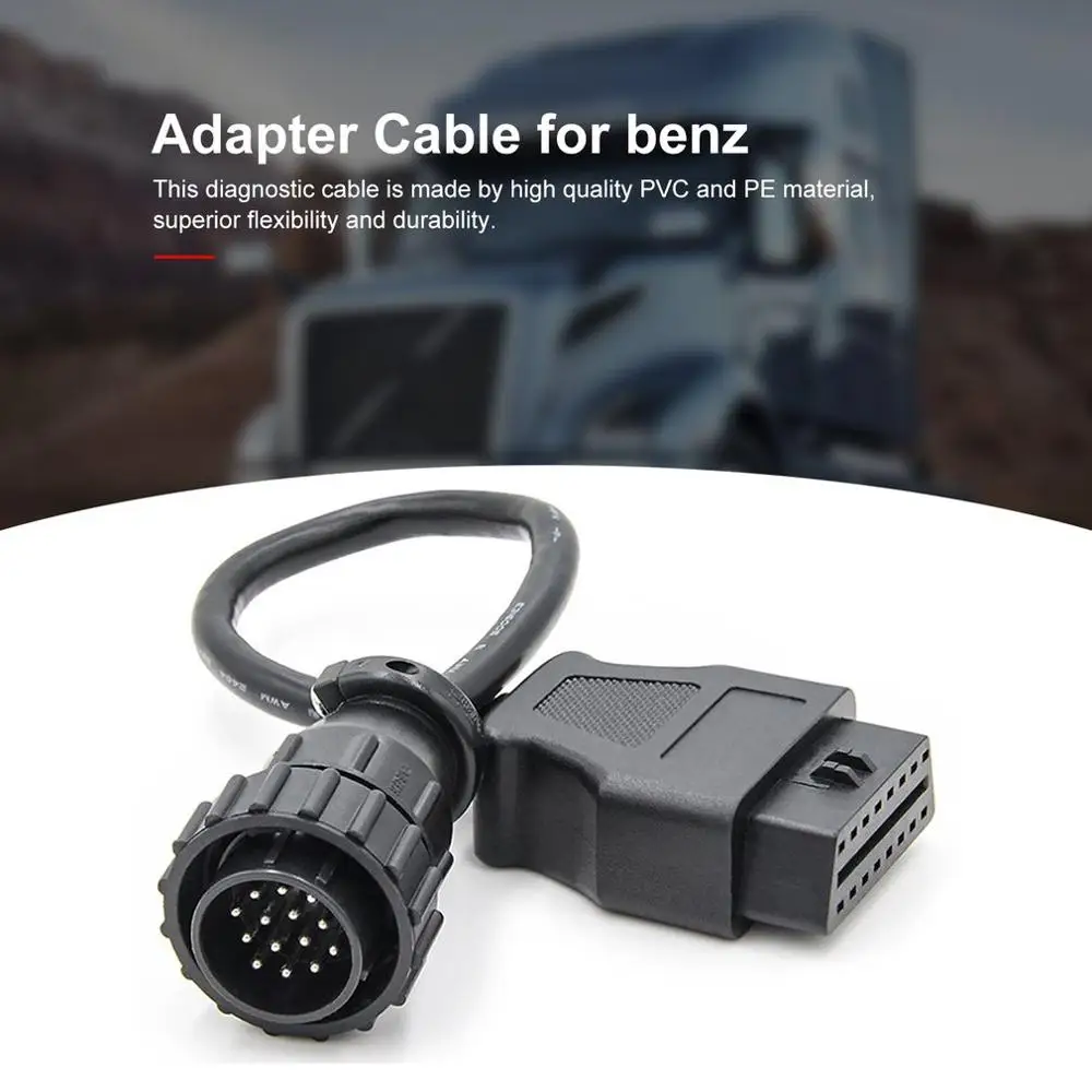 Truck Cable Adapter Converter Cable OBD1 to OBD2 for benz 14Pin Sprinter Male to OBD2 16Pin Female Car Diagnostic Tool 
Truck Cable Adapter Converter Cable OBD1 to OBD2 for benz 14Pin Sprinter Male to OBD2 16Pin Female Car Diagnostic Tool
