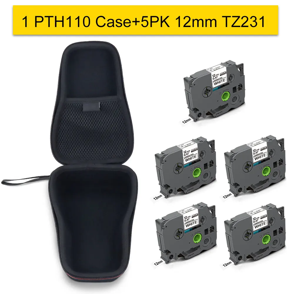 Storage Box for PTH110 Label Printer with TZe-White-Label TZ231 12mm Label for Brother P-touch H110 Label Maker Protective Case
Storage Box for PTH110 Label Printer with TZe-White-Label TZ231 12mm Label for Brother P-touch H110 Label Maker Protective Case