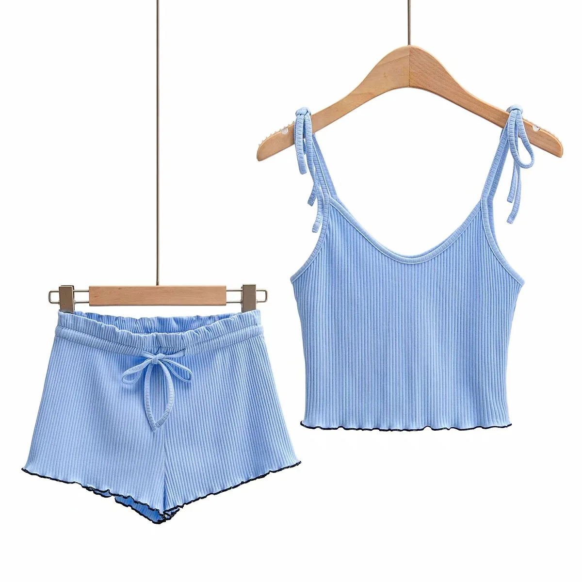 2021 Summer two piece set women sexy crop top ruffle knit cami top pink kawaii high waisted shorts white purple shorts set women
2021 Summer two piece set women sexy crop top ruffle knit cami top pink kawaii high waisted shorts white purple shorts set women