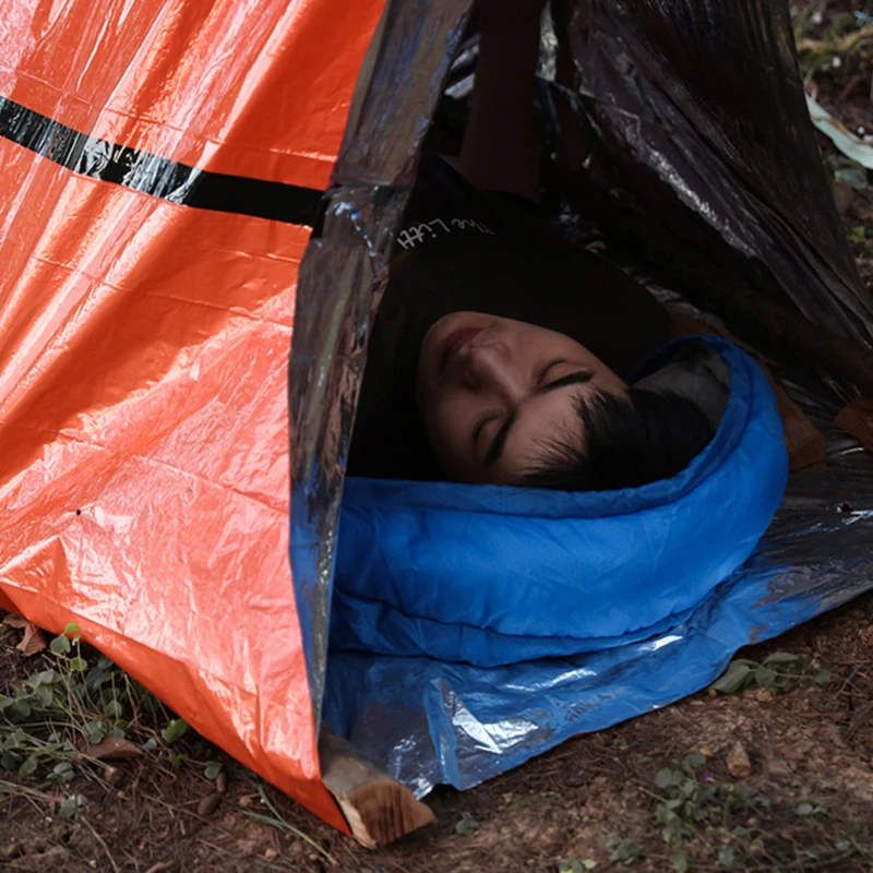 

Укрытие для экстренных ситуаций, водонепроницаемое тепловое одеяло, набор для выживания, спальный мешок SOS, палатка для выживания в кемпинг...