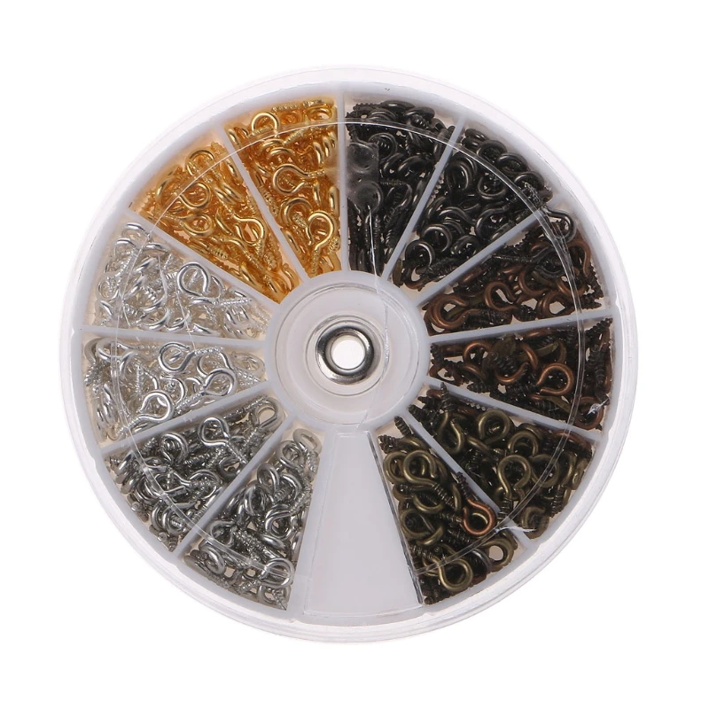 300-600Pcs 6 Colors Screw Eye Pins Eyelets Screw Eye Pins Hooks Eyelets Screw Threaded Silver Clasp for Jewelry Making
300-600Pcs 6 Colors Screw Eye Pins Eyelets Screw Eye Pins Hooks Eyelets Screw Threaded Silver Clasp for Jewelry Making