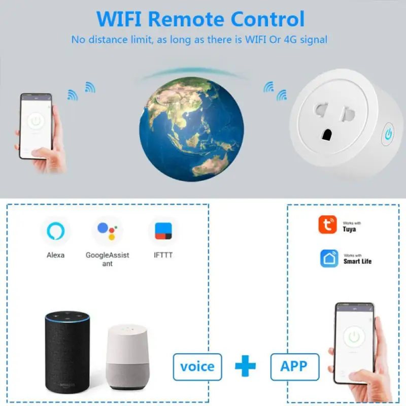 16A WIFI Bluetooth Wireless Remote Socket Indian Plug Smart Timer Plug Voice Control Home Fire Retardant PC Smart Power Socket
16A WIFI Bluetooth Wireless Remote Socket Indian Plug Smart Timer Plug Voice Control Home Fire Retardant PC Smart Power Socket