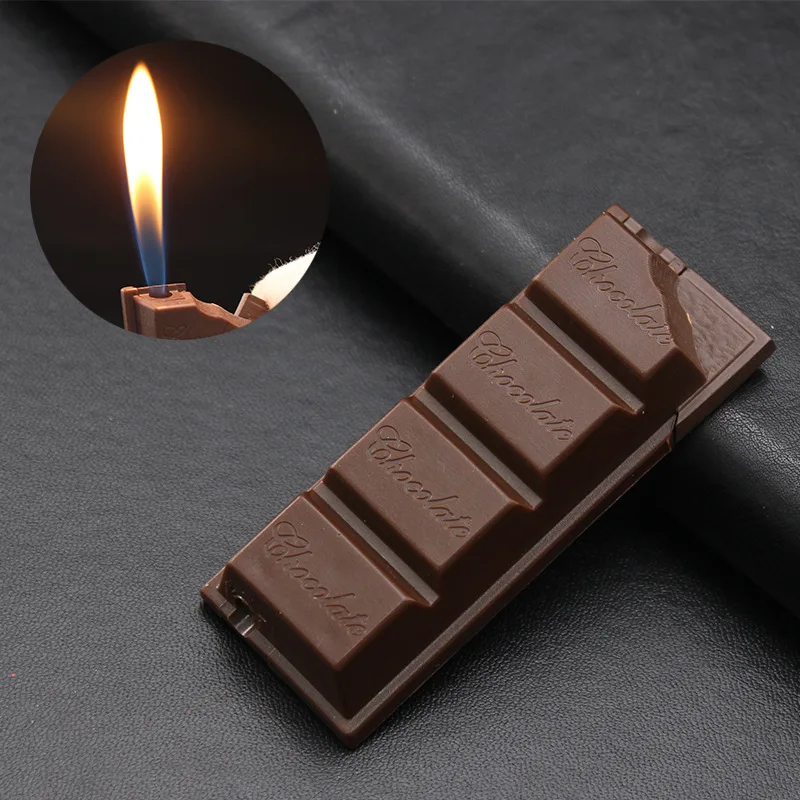 Creative Personality Chocolate Model Metal Gas Lighter Open Flame Cigar Lighter Cigar Gadget Man Gift Smoking Accessories 
Creative Personality Chocolate Model Metal Gas Lighter Open Flame Cigar Lighter Cigar Gadget Man Gift Smoking Accessories