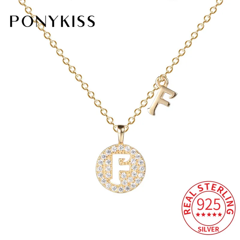 PONYKISS Trendy 100% 925 Solid Sterling Silver Letter Zircon Pendant Necklace Chain Cute Gift Girl Lady Fine Jewelry Party
PONYKISS Trendy 100% 925 Solid Sterling Silver Letter Zircon Pendant Necklace Chain Cute Gift Girl Lady Fine Jewelry Party