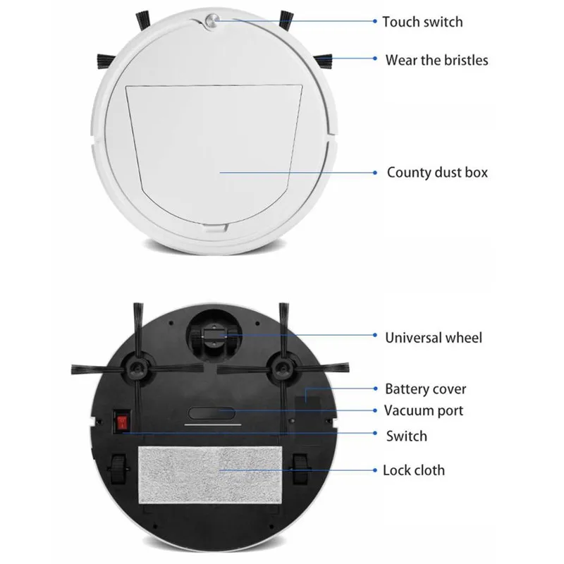 Smart Vacuum Cleaner Machine USB Charging Sweeper Sweeping Mopping Household Floor Cleaning Vacuum Cleaner Robot
Smart Vacuum Cleaner Machine USB Charging Sweeper Sweeping Mopping Household Floor Cleaning Vacuum Cleaner Robot