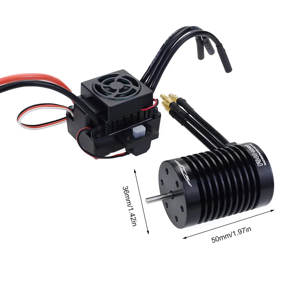 

Rc F540 4370/3300kv Sensorless Brushless Motor & 45A Brushless ESC+ Program Card For 1/10 RC Racing Car Boat