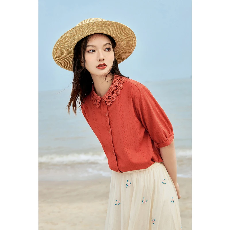 INMAN Dobby Blouse Elegant Style Flower Shape Hole Out Turn Down Collar Lantern Sleeve Summer Tops Shirt
INMAN Dobby Blouse Elegant Style Flower Shape Hole Out Turn Down Collar Lantern Sleeve Summer Tops Shirt