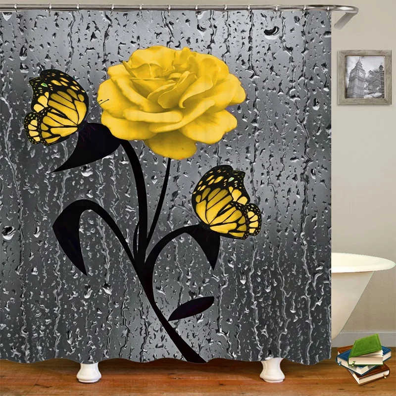 Rose&Butterfly Bathroom Non-slip Mat Set Durable Waterproof Shower Curtain Set Pedestal Rug Lid Toilet Cover Bath Mat Rugs
Rose&Butterfly Bathroom Non-slip Mat Set Durable Waterproof Shower Curtain Set Pedestal Rug Lid Toilet Cover Bath Mat Rugs