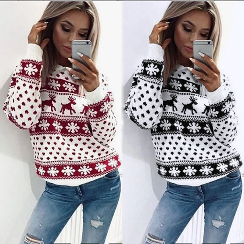 Casual Fashion Deer Print Christmas Sweater Two Colors New Style Winter Women Sweatshirt 2019 Women's Clothing
Casual Fashion Deer Print Christmas Sweater Two Colors New Style Winter Women Sweatshirt 2019 Women's Clothing