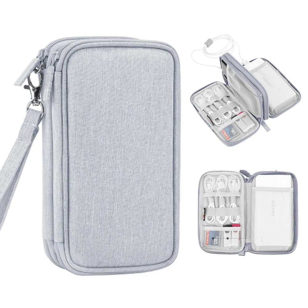 Travel Electronics Organiser,Double Layer Carrying Pouch for Power Bank, Phone, Charger, USB Cables and Other Phone Accessories
Travel Electronics Organiser,Double Layer Carrying Pouch for Power Bank, Phone, Charger, USB Cables and Other Phone Accessories