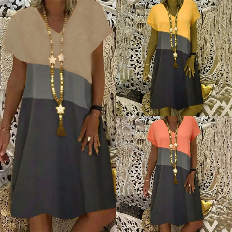 Vintage V-Neck Striped Party Dress Women Spring Summer Short Sleeve Dress Elegant New Patchwork Casual Dresses
Vintage V-Neck Striped Party Dress Women Spring Summer Short Sleeve Dress Elegant New Patchwork Casual Dresses