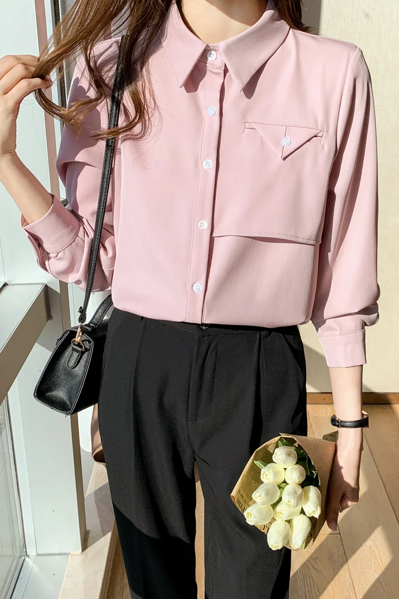 Houthion Chiffon Loose Women's Blouses Long Sleeve Top New Casual Blouse Fashion Solid Color Buttons Shirt Spring/autumn
Houthion Chiffon Loose Women's Blouses Long Sleeve Top New Casual Blouse Fashion Solid Color Buttons Shirt Spring/autumn