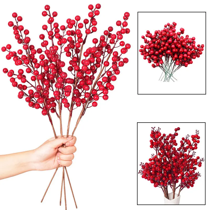 65cm Artificial Red Holly Berries Stems For New Year Wedding Decoration Waterproof Artificial Flower Berry Christmas Wreaths DIY
65cm Artificial Red Holly Berries Stems For New Year Wedding Decoration Waterproof Artificial Flower Berry Christmas Wreaths DIY