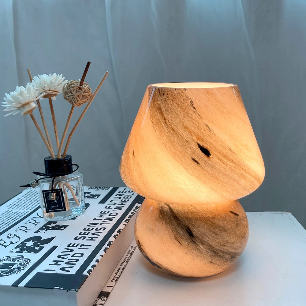 Glass LED Mushroom Table Lamp For Bedroom Bedside Lamps Ins Style Striped Mushroom Table Lamp For Bedroom Living Room Decor
Glass LED Mushroom Table Lamp For Bedroom Bedside Lamps Ins Style Striped Mushroom Table Lamp For Bedroom Living Room Decor