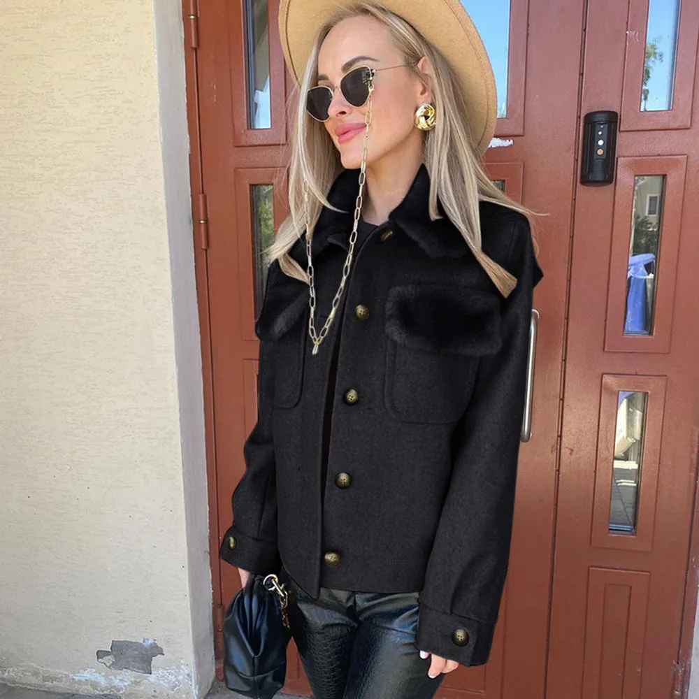 Woolen Jackets Women 2021 Autumn Casual Vintage Solid Color Black Brown Lapel Single-Breasted Button Jacket Woman Slim Coat New
Woolen Jackets Women 2021 Autumn Casual Vintage Solid Color Black Brown Lapel Single-Breasted Button Jacket Woman Slim Coat New