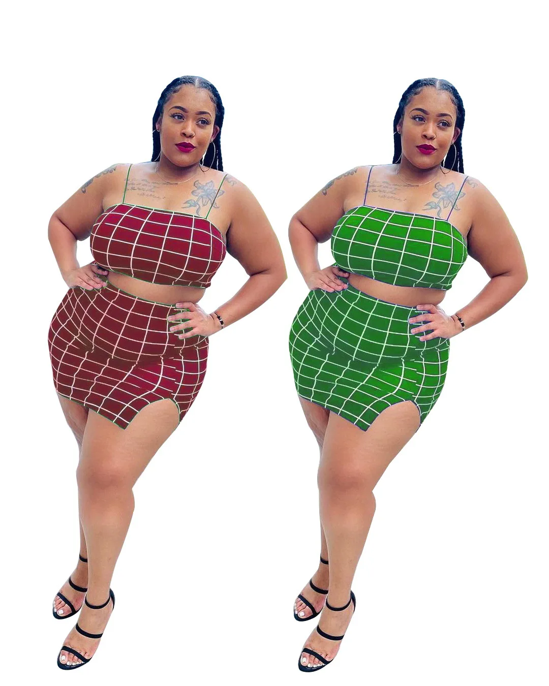 2021 new plus size women's clothing European and American striped camisole short group two-piece short skirt suit
2021 new plus size women's clothing European and American striped camisole short group two-piece short skirt suit