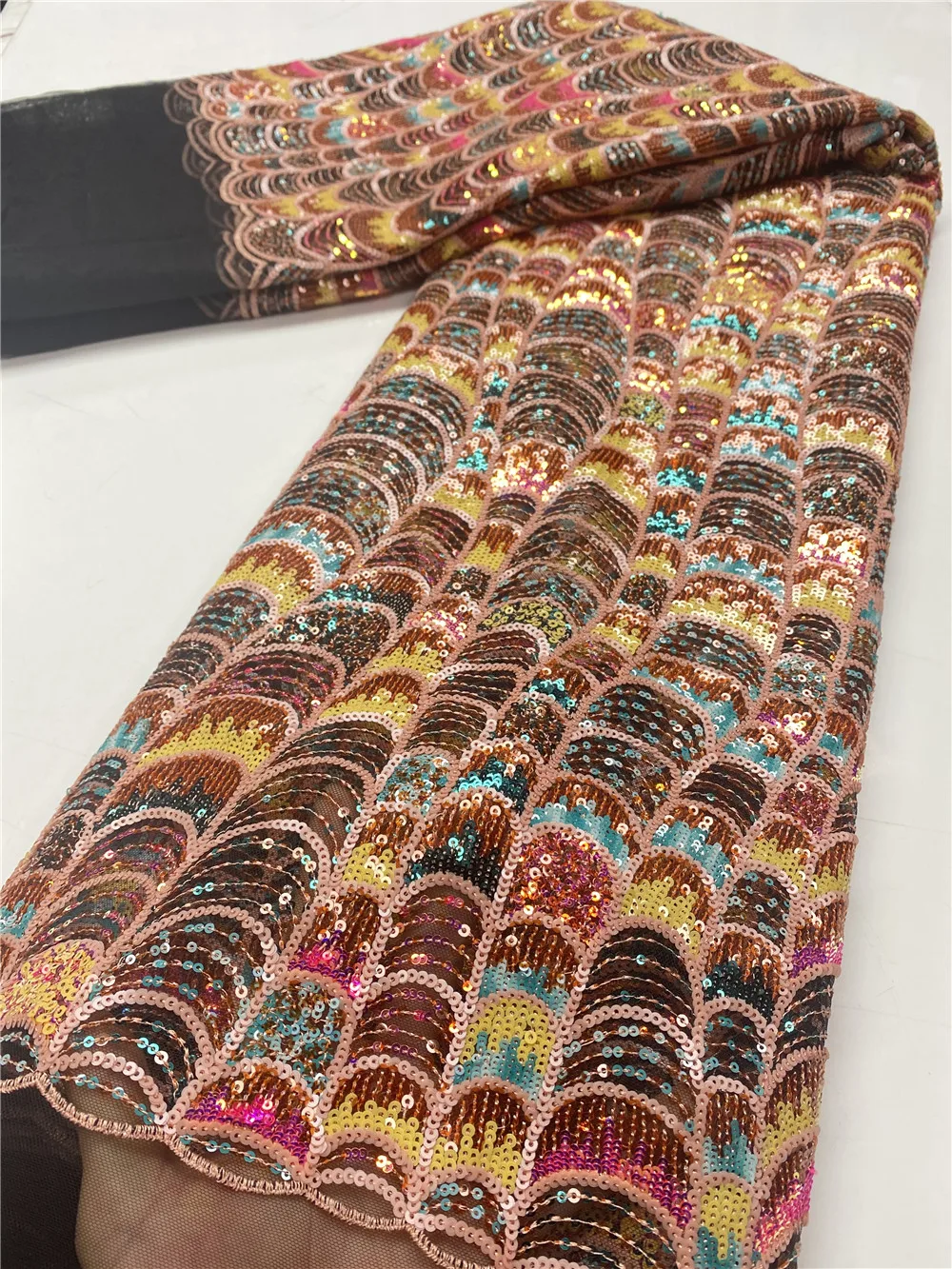 NI.AI Nigerian Heavy Sequins Lace Fabrics 2020 High Quality African Lace Fabric Wedding French Tulle Lace Material For Dress
NI.AI Nigerian Heavy Sequins Lace Fabrics 2020 High Quality African Lace Fabric Wedding French Tulle Lace Material For Dress