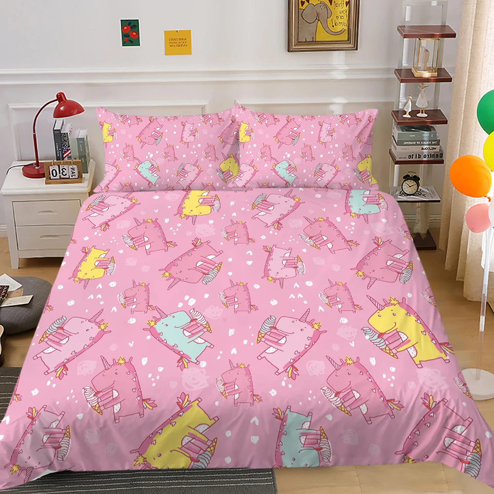 3D Bedding Set Cartoon Duvet Cover Set Pink Children Bed Set Queen Size Soft High Quality Bedroom Decor
3D Bedding Set Cartoon Duvet Cover Set Pink Children Bed Set Queen Size Soft High Quality Bedroom Decor