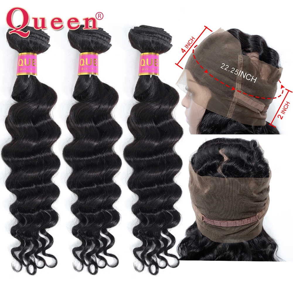 Loose Deep Wave Bundles With 360 Lace Frontal Closure Brazilian Human Hair Frontal With Bundles Remy Hair Extension Queen Hair
Loose Deep Wave Bundles With 360 Lace Frontal Closure Brazilian Human Hair Frontal With Bundles Remy Hair Extension Queen Hair