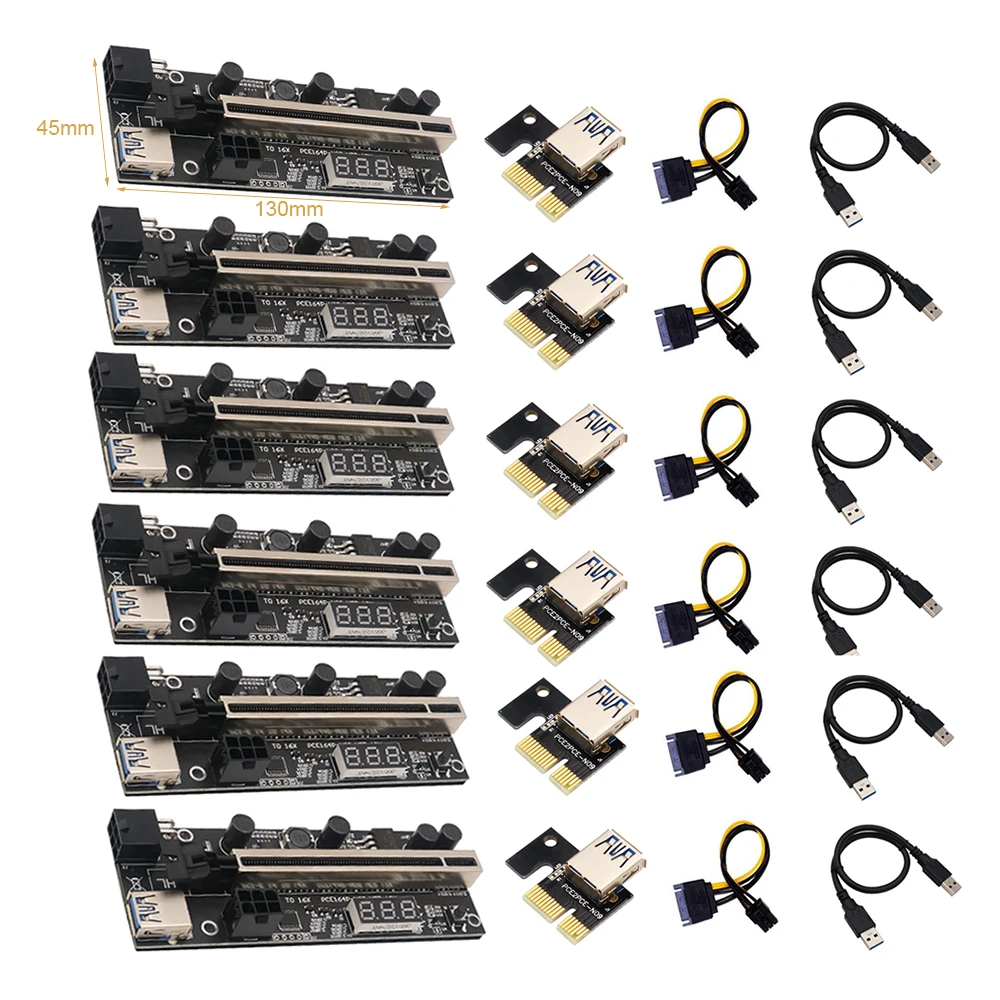 PCIE Райзер 1x до 16x Экспресс-удлинитель 6-контактный Райзер адаптер карта с датчиком температуры для Биткоин графический процессор для майнин...
PCIE Райзер 1x до 16x Экспресс-удлинитель 6-контактный Райзер адаптер карта с датчиком температуры для Биткоин графический процессор для майнин...