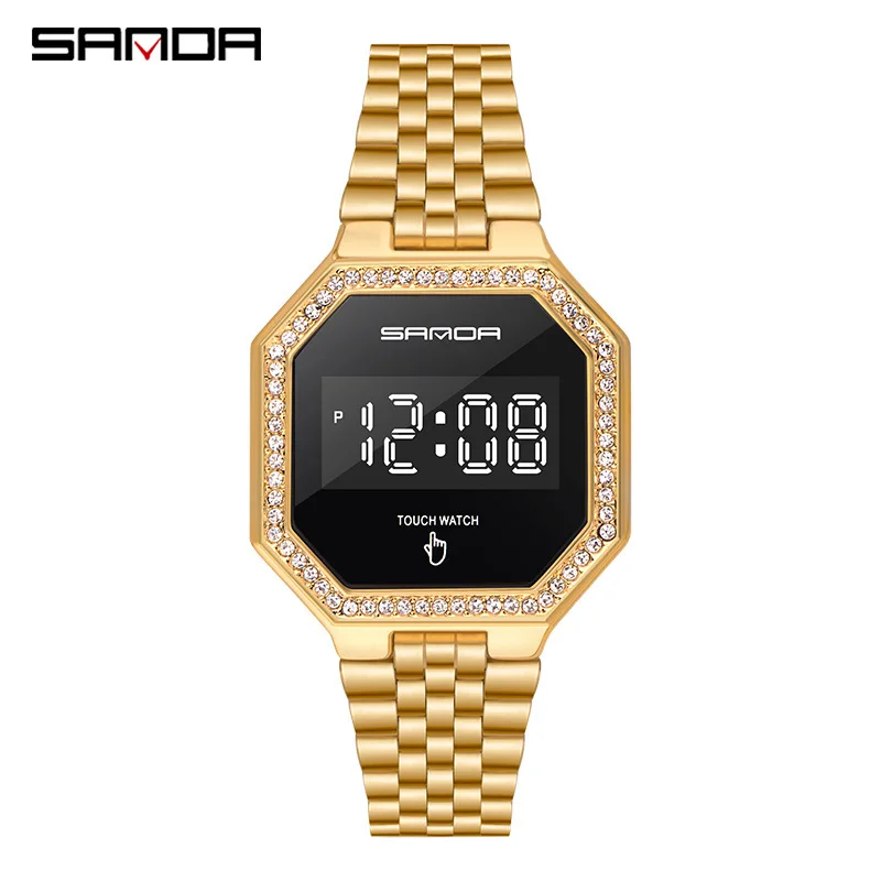 

SANDA/8005 new drill touch screen LDE electronic movement fashion multi-function watch