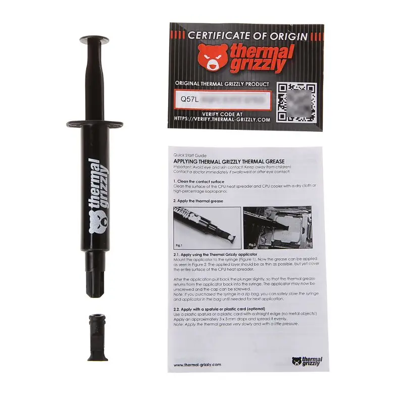 Thermal Grizzly Kryonaut CPU processor Heatsink fan Thermal compound Cooling Thermal Grease/ cooler paste 12.5 W/mk
Thermal Grizzly Kryonaut CPU processor Heatsink fan Thermal compound Cooling Thermal Grease/ cooler paste 12.5 W/mk