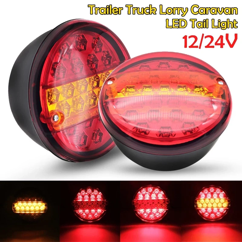 2Pcs 12V 24V 20 Led Car Trailer Tail Universal Lights Truck Round Taillight Rear Brake Stop Indicator Turn Signal Lamp
2Pcs 12V 24V 20 Led Car Trailer Tail Universal Lights Truck Round Taillight Rear Brake Stop Indicator Turn Signal Lamp